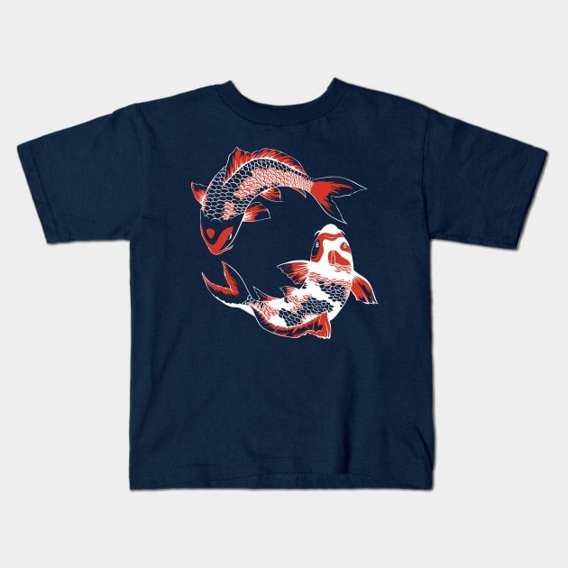 Koi Duo - White Kids T-Shirt by kellyoconnell